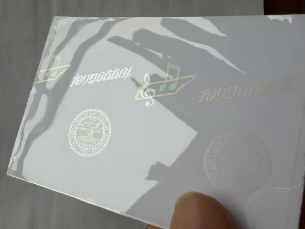Iridescent Multi Angle OVI PET Sheet Custom Fine Emblem Anti Counterfeit Material