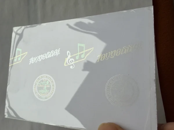 Iridescent Multi Angle OVI PET Sheet Custom Fine Emblem Anti Counterfeit Material