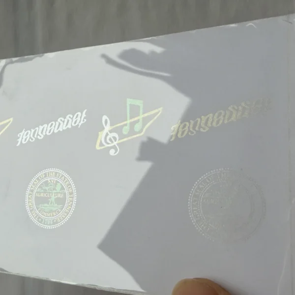 Iridescent Multi Angle OVI PET Sheet Custom Fine Emblem Anti Counterfeit Material